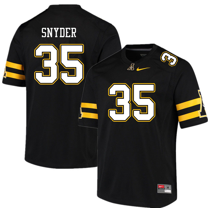 Men #35 Gerry Snyder Appalachian State Mountaineers College Football Jerseys Sale-Black